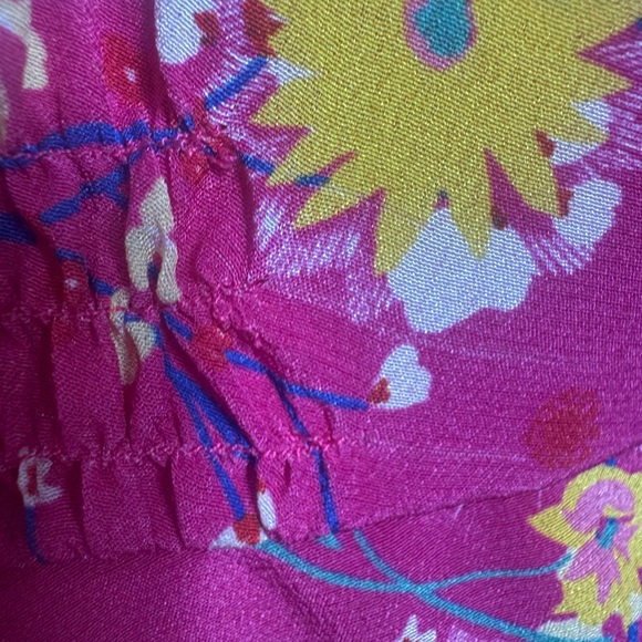 Saloni Eve Silk Pink Floral Mini Dress Size 4 - Picture 15 of 16